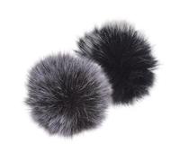 TOYANDONA 2pcs Mini Wireless Lapel Microphone Windscreen Furry Covers with Transmission, Portable Mic Windshield Muffs for Live Broadcasts and Interviews