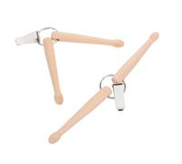 TOYANDONA 2pcs Mini Wood Drumstick Keychain Lightweight Portable Percussion Key Holder for Drummers Music Enthusiasts Rhythm Practice Accessory Gift