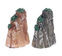 TOYANDONA 2pcs Miniature Bonsai Rockery Statues for Aquarium Decor Realistic Fake Moss Rocks with Intricate Detailing Easy Maintenance Fish Tank and Garden Landscape Decorations