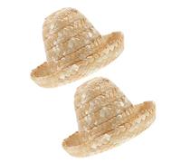 TOYANDONA 2pcs Miniature Bottle Caps Tiny Mexican Style Mini Hats for Dollhouse, Craft Supplies, and Accessories