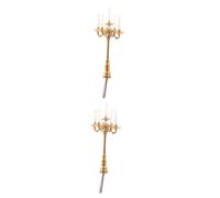TOYANDONA 2pcs Miniature Candle Light Table Lamp Unique Decor for Landscaping Mini Scene Layout Living Room Cafe Accessory for Mini House Decoration