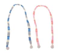 TOYANDONA 2pcs Miniature Doll Scarves with Striped Pattern and Pompom, Polyester Knitted Mini Knit Scarves for Winter Doll Accessories, Snowman Crafts, and Festive Holiday Decorations