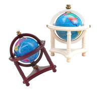 TOYANDONA 2pcs Miniature Dollhouse Globe Tiny Earth Models in White Realistic Educational Globes for Study Learning Geography Decorative Miniature Accessories