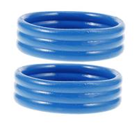 TOYANDONA 2pcs Miniature Inflatable Swim Pool Blue Dollhouse Swimming Pool Accessory for DIY Fairy Garden Sand Table Decor with Authentic Tropical Beach Party Detailing Safe Creative Role