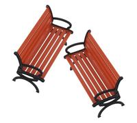 TOYANDONA 2pcs Miniature Park Bench Model Realistic Dollhouse Decor for Fairy Garden Micro Landscape Authentic Detailing Versatile Use for Home Office Decoration