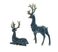 TOYANDONA 2pcs Modern Nordic Sitting Deer Figurine Decorative Sculpture Ornament for Living Tv Cabinet Wine Cabinet Home Decor