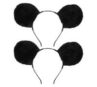 TOYANDONA 2pcs Mouse Ears Headband Plush Cartoon Dress up Hair Accessory