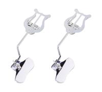 TOYANDONA 2pcs Music Score Holder Sheet Music Holder Iron Strong Clamping Force Simple Design Light Weight Silver for Trombone Marching Band