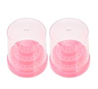 TOYANDONA 2pcs Nail Drill Bits Organizer Box with 48 Holes Pink PP Grinding Head Storage Stand for Manicure and Nail Art Tools Suitable for Salon and Home Use