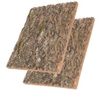 TOYANDONA 2pcs Natural Cork Bark Reptile Tank Background for Lizards Climbing Habitat Decor Terrarium Accessories for Reptile Enclosure