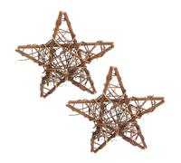 TOYANDONA 2pcs Natural Rattan DIY Star Wreath Hoops Pentagram Shape for Christmas Front Door Wall Hanging Craft Decoration Accessory