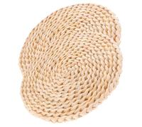 TOYANDONA 2pcs Natural Woven Corn Husk Placemats Non-slip Heat-resistant Insulated Table Mats for Home Dining Kitchen Decorative Braided Pot Holders