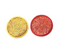 TOYANDONA 2pcs Nepal Handmade Buddhist Sound Bowl Cushions Unique Cloth Pads for Singing Bowls Practical Bump Mats with Strong Buddhist Symbolism Red and Yellow for Meditation and Yoga
