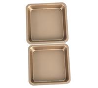 TOYANDONA 2Pcs Non-Stick Carbon Steel Baking Pans Square Deep Bakeware for Bread Cookies Pizza Heavy-Duty Scratch Resistant Oven and Freezer Safe Gold