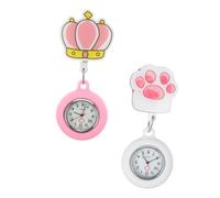 TOYANDONA 2pcs Nurses Pocket Watch with Clip-on Design and Quartz Movement, Luminous Pocket Watch for Nurses Featuring Silicone Material, for Graduation Festival