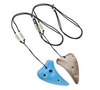 TOYANDONA 2pcs Ocarina for Beginners Easy Learning Wind Instrument for Music Lovers and Ideas Portable Mini Ocarina Sky Blue and Natural Finish