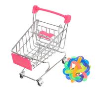 TOYANDONA 2pcs Parrot Mini Shopping Cart Bird Chew with Colorful Rattan Ball Interactive Training for Parrots and Birds Promotes Beak Exercise and Mental Stimulation Random Color