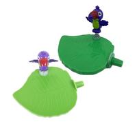 TOYANDONA 2Pcs Parrot Platform Perch Leaf Shape Plastic Stand for Small Birds, Comfortable Grinding and Resting Bird Play Stand for Parakeets Cockatiels and Conures
