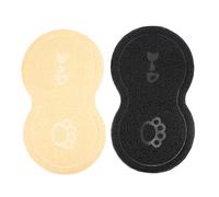 TOYANDONA 2Pcs Peanut Shaped Cat Litter Mats Durable Household Pet Feeding Mats for Cats Dogs Easy to Clean Litter Rug for Food Water Bowls
