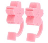 TOYANDONA 2Pcs Pink Silicone Straw Plugs Cute Creative Dustproof Straw Protectors for Family Gatherings Parties Picnic Reusable Soft Food-Grade Material