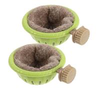 TOYANDONA 2pcs Plastic Breeding Nest for Parakeet and Canary with Stand and Cotton Liner Comfortable Small Bird Cage Nest Facilitating Parent Bird Entry and Exit