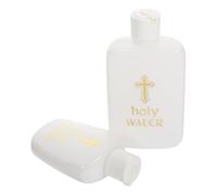 TOYANDONA 2pcs Plastic Holy Water Bottles with Cross Design, 100ml and 60ml Small Baptism Water Containers, Decorative Christian Blessing Bottles for Religious Ceremonies and Home Altar Use