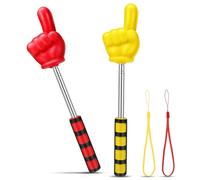 TOYANDONA 2pcs Pointer Finger Stick- Big Retractable Hand Pointer Teacher Hand Stick for School Classroom Supplies Essentials, Extendable to 37 Inch, Yellow Red