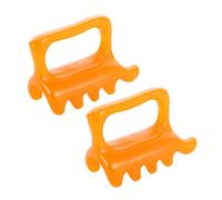 TOYANDONA 2pcs Portable Dual Push Trigger Point Massage Tool for Back Neck Muscle Stiffness Relief with Gua Sha Stick Compact Self-Massager for Spine Shoulder Meridian Therapy Deep Yellow