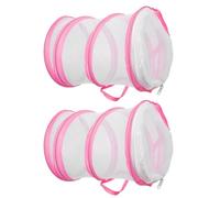 TOYANDONA 2pcs Portable Foldable Butterfly Insect Cage Bug Net with Handle for Outdoor Nature Exploration Pink Mesh Habitat