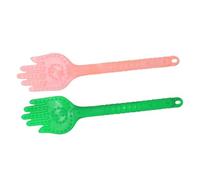 TOYANDONA 2Pcs Portable Handheld Body Beating Stick Massage Paddle with Anti-Slip Handle for Full-Body Acupoint Tapping Muscle Relaxation and Fatigue Relief in Green and Orange-Pink
