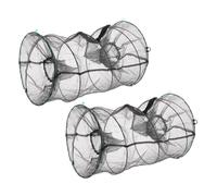 TOYANDONA 2pcs Portable Nylon Crawfish Trap Net for Shrimp Crab and Fish Foldable Bait Cage for Recreational and Professional Fishing with Compact Durable Design
