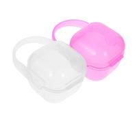 TOYANDONA 2pcs Portable Pacifier Holder Case Lightweight Travel Storage Box for Pacifiers Cute Design Dust Protective for Boy Girl Use