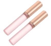 TOYANDONA 2pcs Portable Pink Lip Brush Protective Cap, Jelly Texture Lipstick Applicator Wand for Lip Gloss and Balm, Makeup Brush Set for Women Travel Use