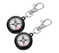 TOYANDONA 2Pcs Portable Small Compass Keychain Alloy Outdoor Accessory with Durable for Hiking Camping Backpacking Navigation Gift