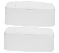 TOYANDONA 2pcs Portable Wipe Container with Cover Lightweight Plastic Refillable Wet Wipes Dispenser for Nursery Travel Bathroom and Living Storage Box