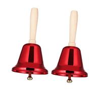 TOYANDONA 2pcs Practical Handle Hand Bells for Christmas Decorations Educational Equipment Loud Sound for Parties and Events