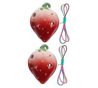 TOYANDONA 2pcs Professional Boys and Girls Ocarina Music Instrument Strawberry Shape for Beginners