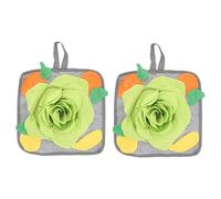 TOYANDONA 2pcs Rabbit Foraging Mats Nose Work Feeding Pads for Sniffing Slow Feeding Green Bunny Activity Mat Stress Relief to Prevent Obesity Encourage Healthy Eating