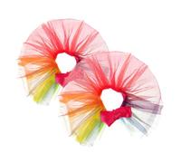 TOYANDONA 2pcs Rainbow Dog Tutu Collar for Small Medium Pets Lightweight Colorful Ballet Skirt Costume Cute Summer Party Dress for Wedding Holiday Photo Prop