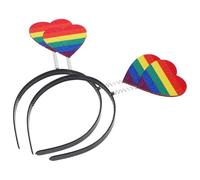 TOYANDONA 2pcs Rainbow Heart Headbands for Women and Men Vibrant Colored Hair Hoops with Flexible Wear-resistant Material Comfortable Festival Accessories for Party Outdoor and Pride Events