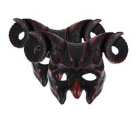 TOYANDONA 2pcs RAM Skull Mask with Horns Half Face Demon Cosplay Mask for Halloween Masquerade Parties and Costume Events and Comfortable Fit Realistic Design