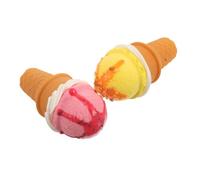 TOYANDONA 2pcs Realistic Fake Ice Cream Cone Model Yellow Pink Simulation Dessert for Summer Photography Props Home Displays and Creative Staging Decorations