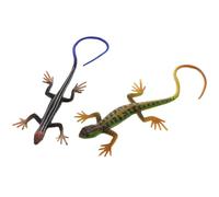 TOYANDONA 2pcs Realistic Fake Lizard Figurines - Plastic Artificial Reptile Gecko Models, Lifelike Reptile Prank Toys for Halloween April Fools' Day Decor Trick Playthings Prank Educational Props