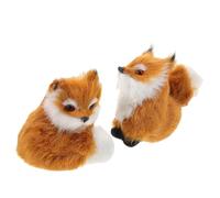TOYANDONA 2pcs Realistic Fox Plush Figurines Soft Furry Animal for Home Office Decor Lifelike Design with Fine Craftsmanship Cozy Cuddly Stuffed Plushies Friends and Family