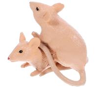 TOYANDONA 2Pcs Realistic Plastic Mouse for Halloween Party Pranks Animal Model Cognitive Learning Fun Fake Rat Props for Boys