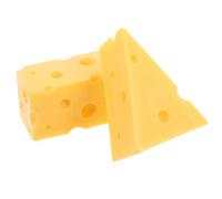 TOYANDONA 2pcs Realistic Resin Cheese Model with Mousse Cake Shape for Photography and DIY Projects, Lifelike Appearance Yellow Fake Cheese for Decoration and Play Kitchen Accessories