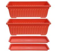 TOYANDONA 2pcs Rectangular Plastic Vegetable Growing Boxes for Balcony Vegetable Garden, Thickened and Abrasion Resistant Planters, Not Easy to Crack, for Greening Engineering