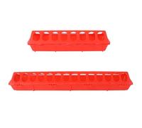 TOYANDONA 2pcs Red Pigeon Feeding Troughs with Anti-spill Design, Sturdy Cage Feeders for Birds and Poultry, 515x125x80mm 300x125x80mm, Suitable for Indoor and Outdoor Use