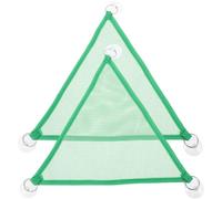 TOYANDONA 2pcs Reptile Hammock Bed with Suction Cups, Green Canvas Mesh | Elevated Resting Spot, Climbing Enrichment for Glass Tanks, Simple Cleaning and Vertical Space Use