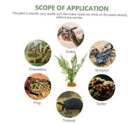 TOYANDONA 2pcs Reptile Terrarium Decor Artificial Plants Aquarium Grass for Gecko Leopard Lizard Chameleon Snake Habitat Enhancer
